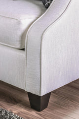 Betria Transitional Sectional in White High-Shine Synthetic Fabric Color by Furniture of America Furniture of America