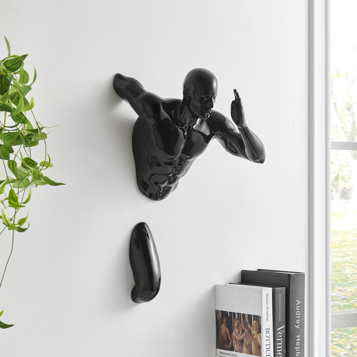 Black Wall Runner 20" Man Sculpture - Home Elegance USA