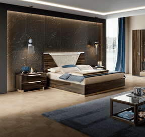 Smart 3 Piece King Bedroom Set In Walnut - Smartkswalnut-3Set | ESF