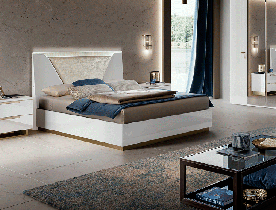 Esf Furniture - Smart Queen Size Bed In White - Smartqsbed