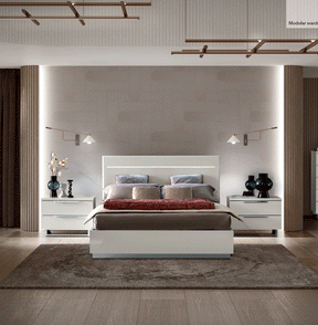 Kimera 3 Piece Queen Size Bedroom Set In White Glossy - Kimeraqs-3Set | ESF