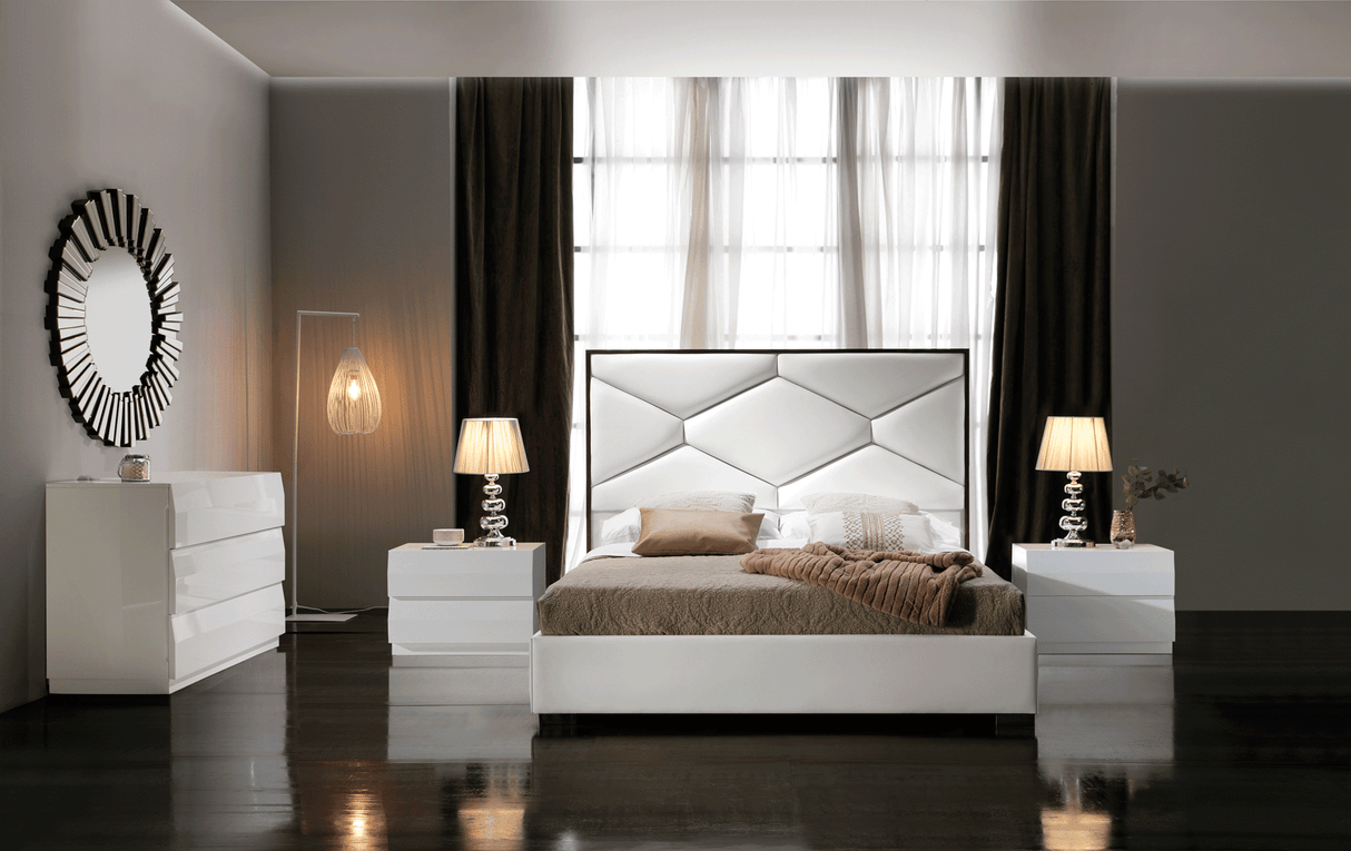 Esf Furniture - Martina 5 Piece Eastern King Storage Bedroom Set In White - Martinabedkswhite-5Set