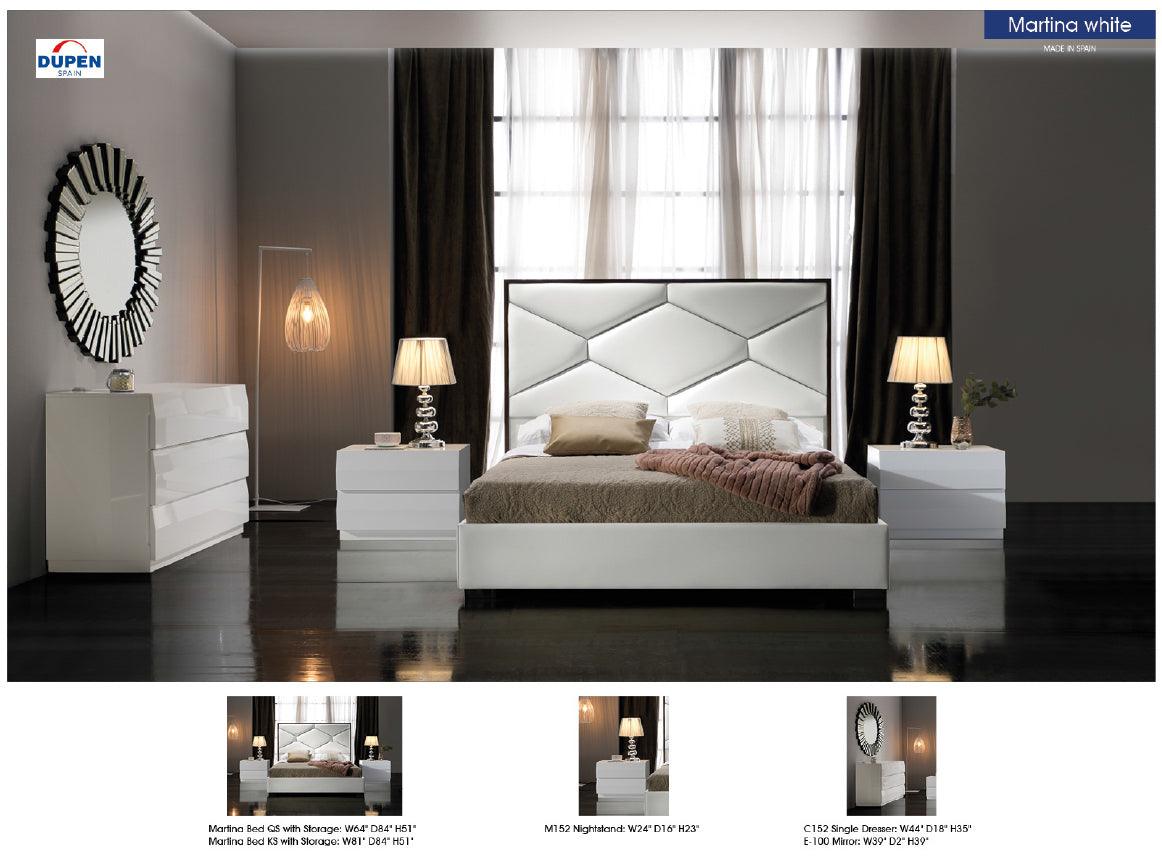 Esf Furniture - Martina 3 Piece Eastern King Storage Bedroom Set In White - Martinabedkswhite-3Set