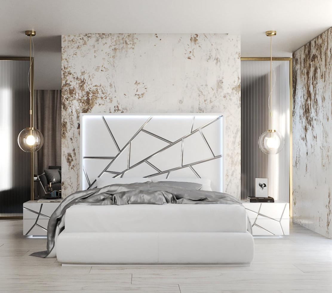 Esf Furniture - Franco Spain Gio 3 Piece Queen Bedroom Set In White - Gioqsbed-3Set