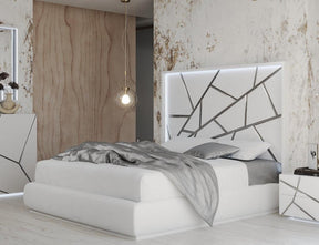 Franco Spain Gio Queen Size Bed W/Light In White - Gioqsbed | ESF