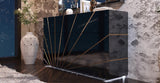 Esf Furniture - Oro 6 Drawer Double Dresser In Black - Oroddblack