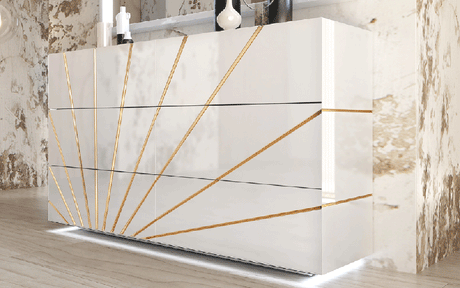 Esf Furniture - Franco Spain Oro Double Dresser 6 Drawers In White - Orodd