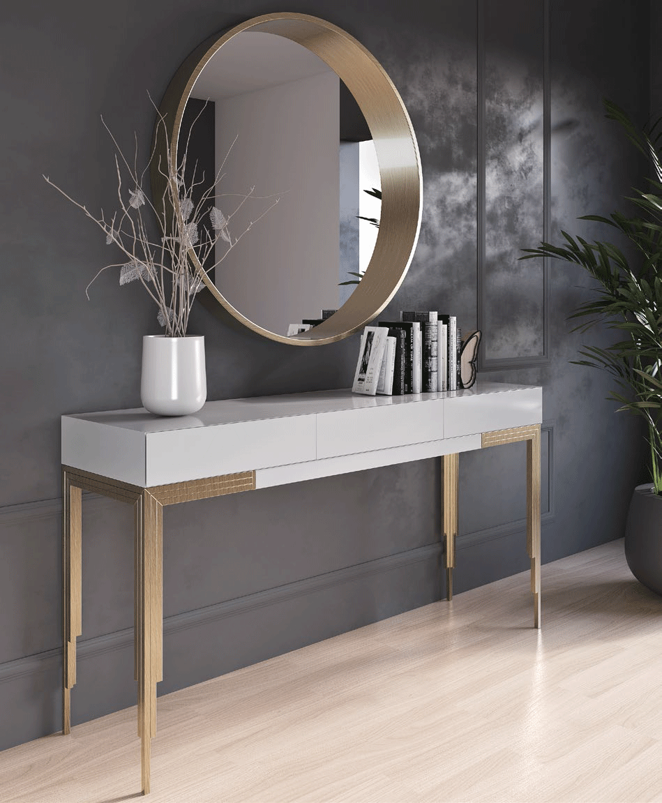 Esf Furniture - Mx37 Console Table 120 With Mirror 60 - Mx3740251-Mx58531
