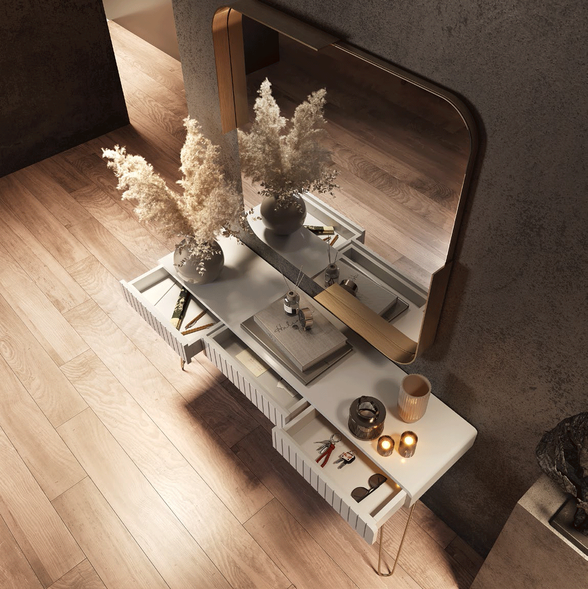 Esf Furniture - Mx38 Console Table 120 With 3 Drawers - Mx3842301