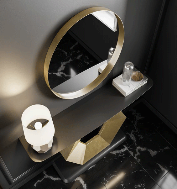 Esf Furniture - Mx90 Console Table 100 With Mirror 60 - Mx9042347-Mx58531