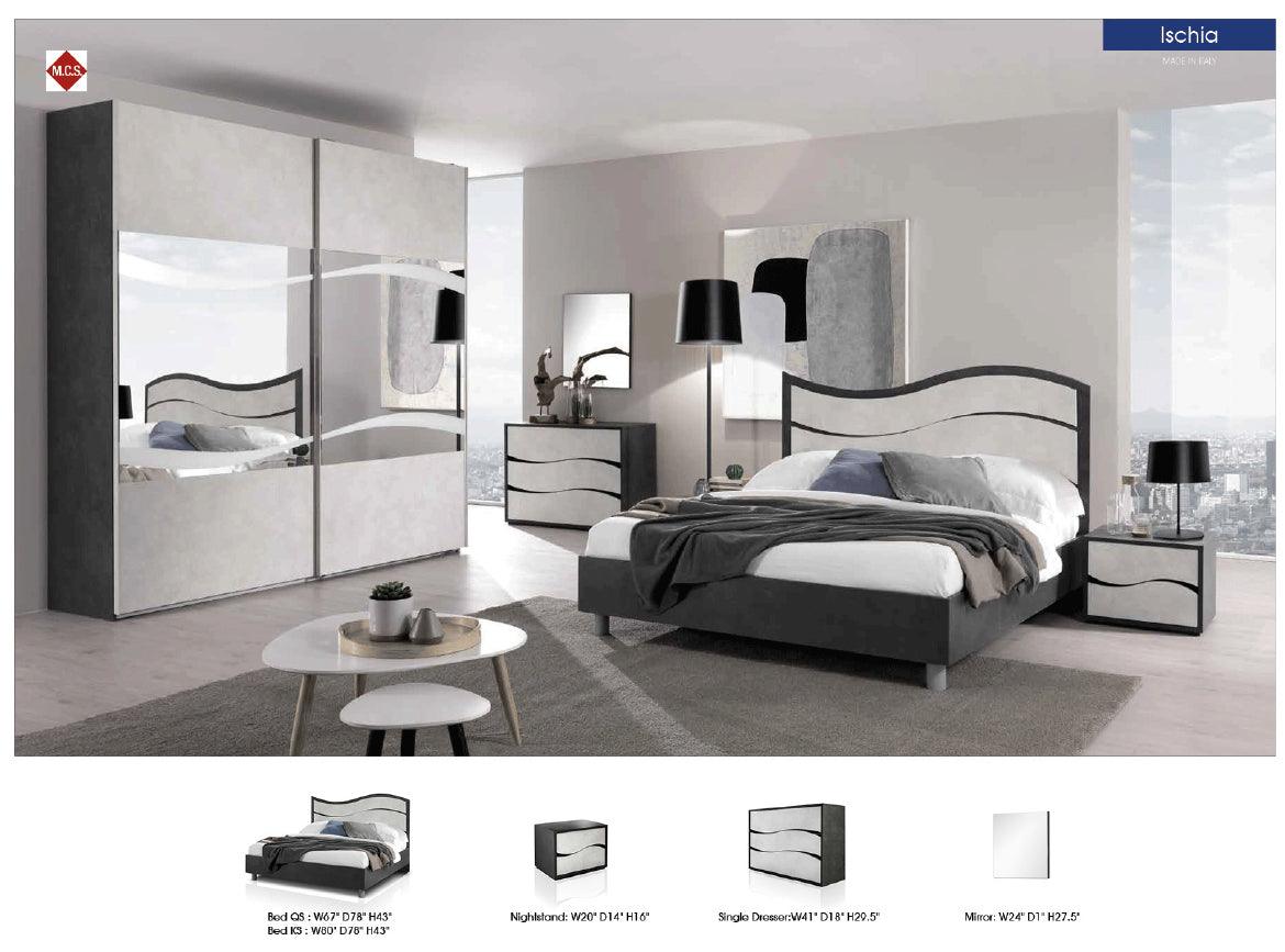 Esf Furniture - Mcs Italy Ischia 5 Piece King Bedroom Set - Ischiaks-5Set