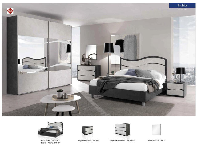 Esf Furniture - Mcs Italy Ischia 5 Piece King Bedroom Set - Ischiaks-5Set