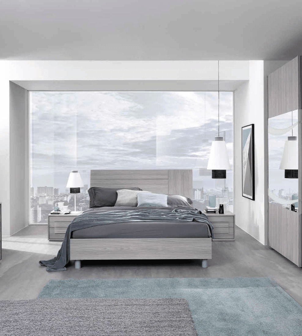 Esf Furniture - Linosa 5 Piece King Bedroom Set In Grey Reina - Linosaks-5Set