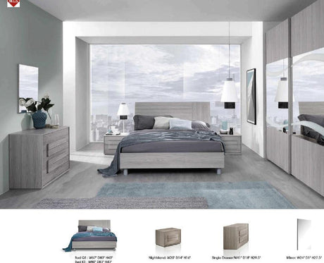 Linosa 5 Piece Queen Bedroom Set In Grey Reina - Linosaqs-5Set | ESF