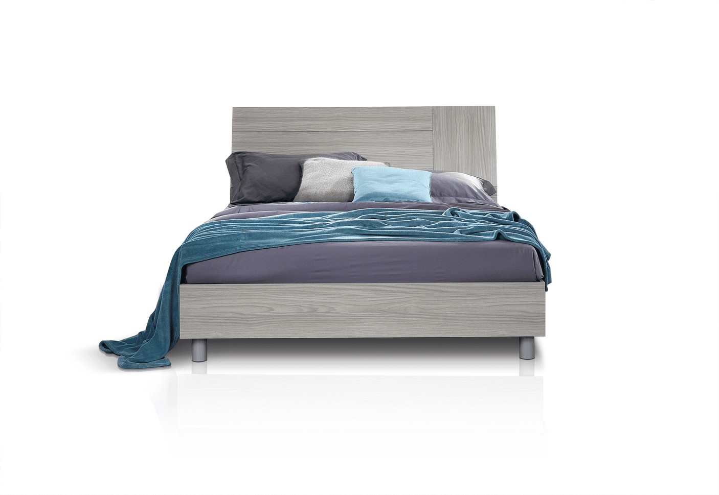 Esf Furniture - Linosa 5 Piece King Bedroom Set In Grey Reina - Linosaks-5Set
