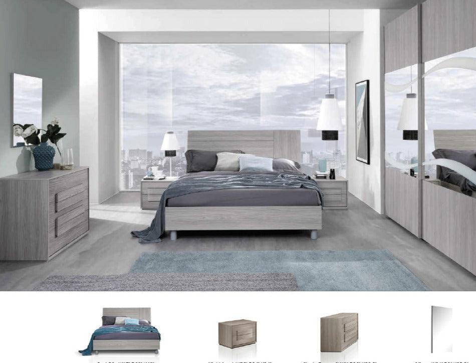 Esf Furniture - Linosa 5 Piece King Bedroom Set In Grey Reina - Linosaks-5Set