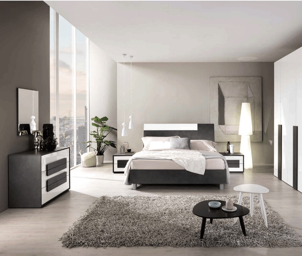 Esf Furniture - Panarea 5 Piece Queen Bedroom Set - Panareaqs-5Set