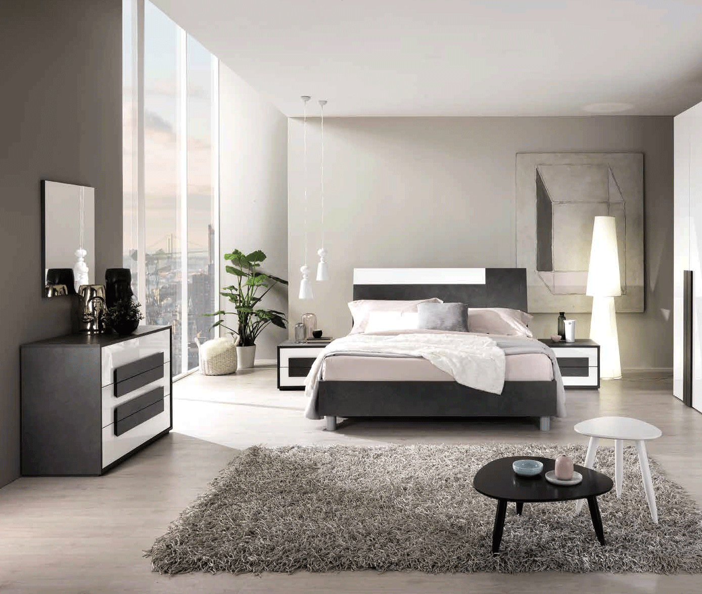 Esf Furniture - Panarea 5 Piece King Bedroom Set - Panareaks-5Set