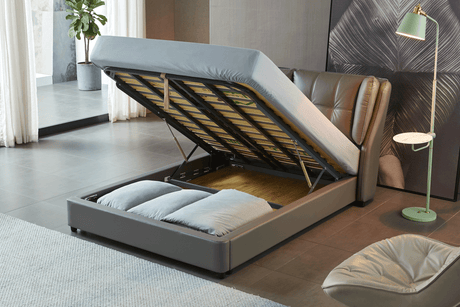 Extravaganza Queen Bed With Storage In Grey - 1806Qsbed | ESF
