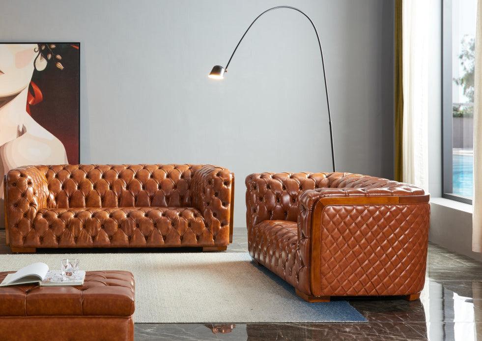 Esf Furniture - Extravaganza 415 2 Piece Sofa Set In Brown - 415-2Set