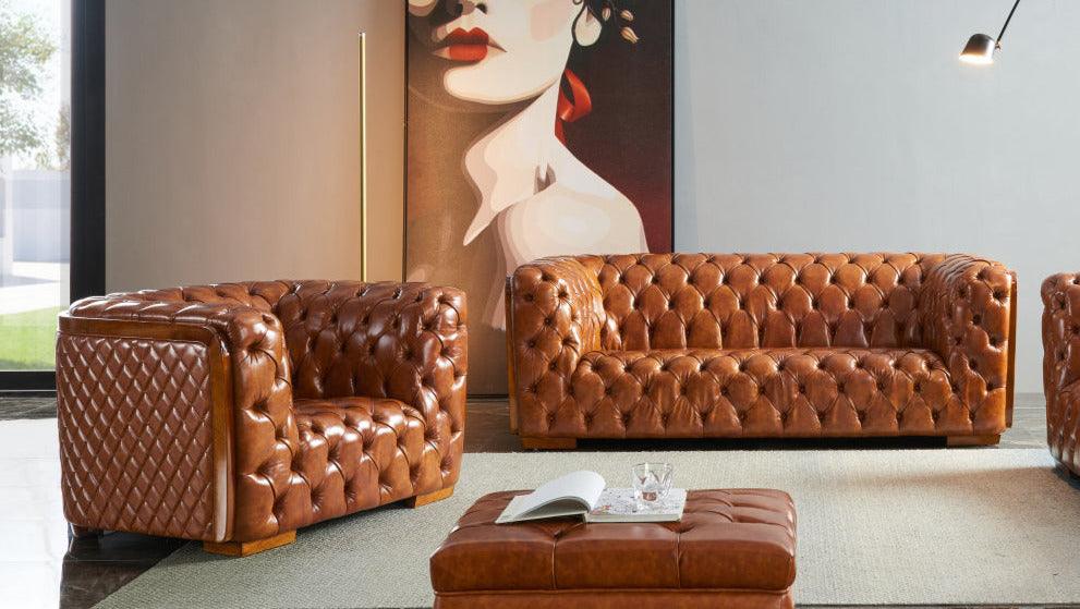 Esf Furniture - Extravaganza 415 2 Piece Sofa Set In Brown - 415-Sc