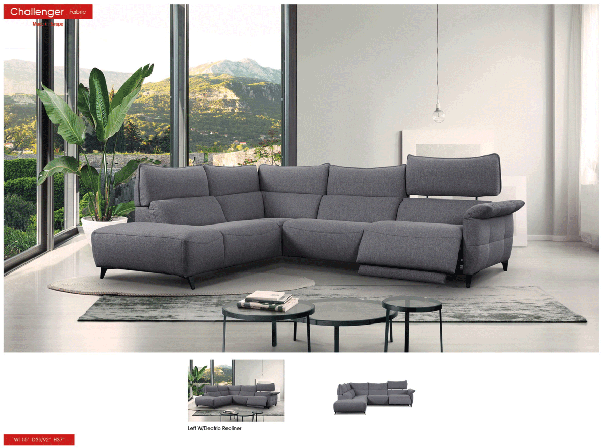 Esf Furniture - Challenger Sectional Left W/Electric Recliner - Challengersectional