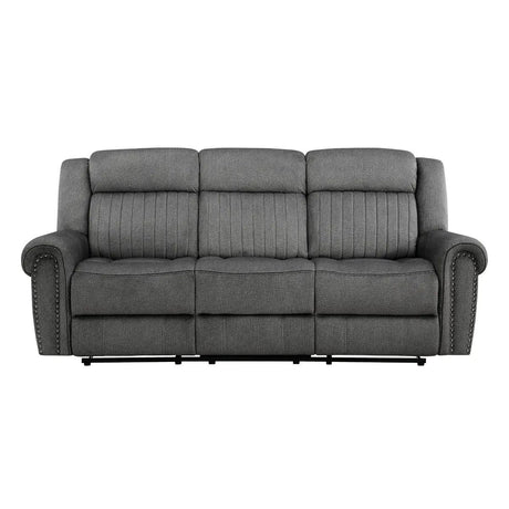 Brennen Double Reclining Sofa in Charcoal by Homelegance Homelegance Furniture