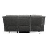 Brennen Double Reclining Sofa in Charcoal by Homelegance Homelegance Furniture