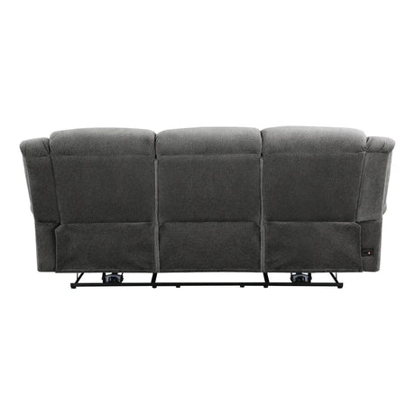 Brennen Double Reclining Sofa in Charcoal by Homelegance Homelegance Furniture