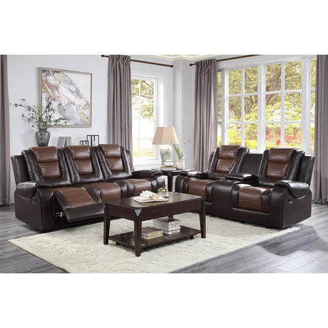 Briscoe Double Reclining Sofa with Drop-Down Cup Holders by Homelegance Homelegance Furniture