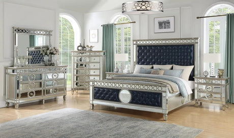 Brooklyn 6Pc Modern Bedroom Set In Silver Finish | Cosmos | Home Elegance USA