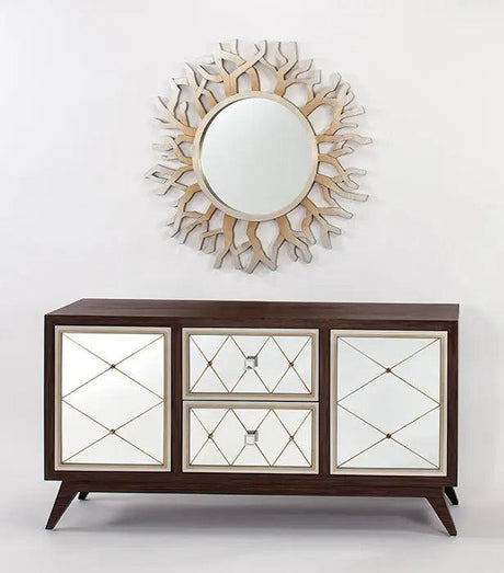 Brown / Silver And Gold Buffet 4493-S with optional Wall Mirror by Artmax Artmax Furniture