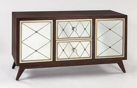 Brown / Silver And Gold Buffet 4493-S with optional Wall Mirror by Artmax Artmax Furniture