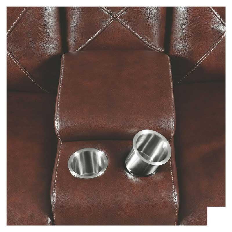 Brown Leather Power Reclining Sectional Chester 603440PP Coaster | Home Elegance USA