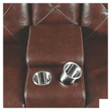 Brown Leather Power Reclining Sectional Chester 603440PP Coaster | Home Elegance USA