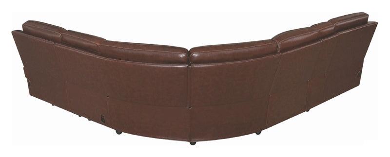 Brown Leather Power Reclining Sectional Chester 603440PP Coaster | Home Elegance USA