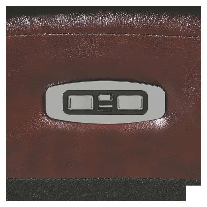 Brown Leather Power Reclining Sectional Chester 603440PP power control Coaster | Home Elegance USA