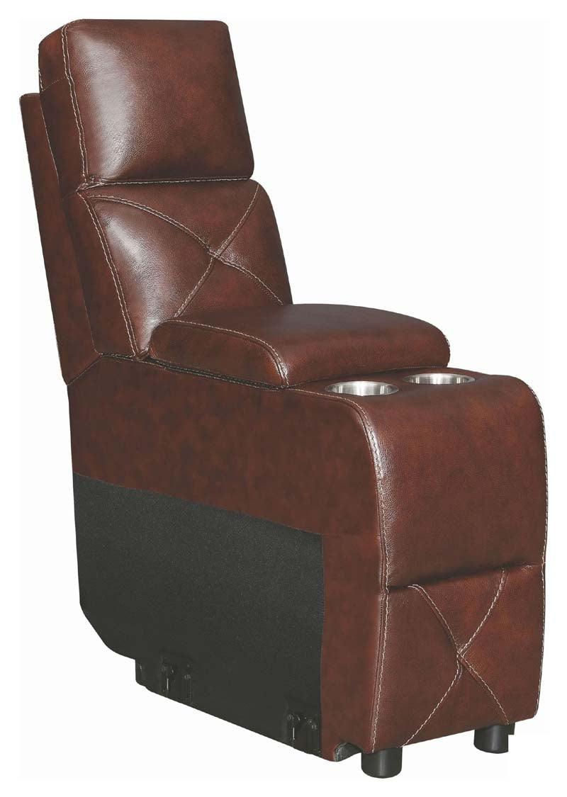 Brown Leather Power Reclining Sectional Chester 603440PP Coaster | Home Elegance USA