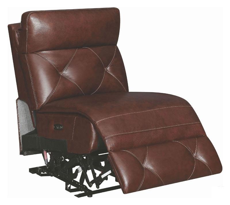 Brown Leather Power Reclining Sectional Chester 603440PP recliner view Coaster | Home Elegance USA