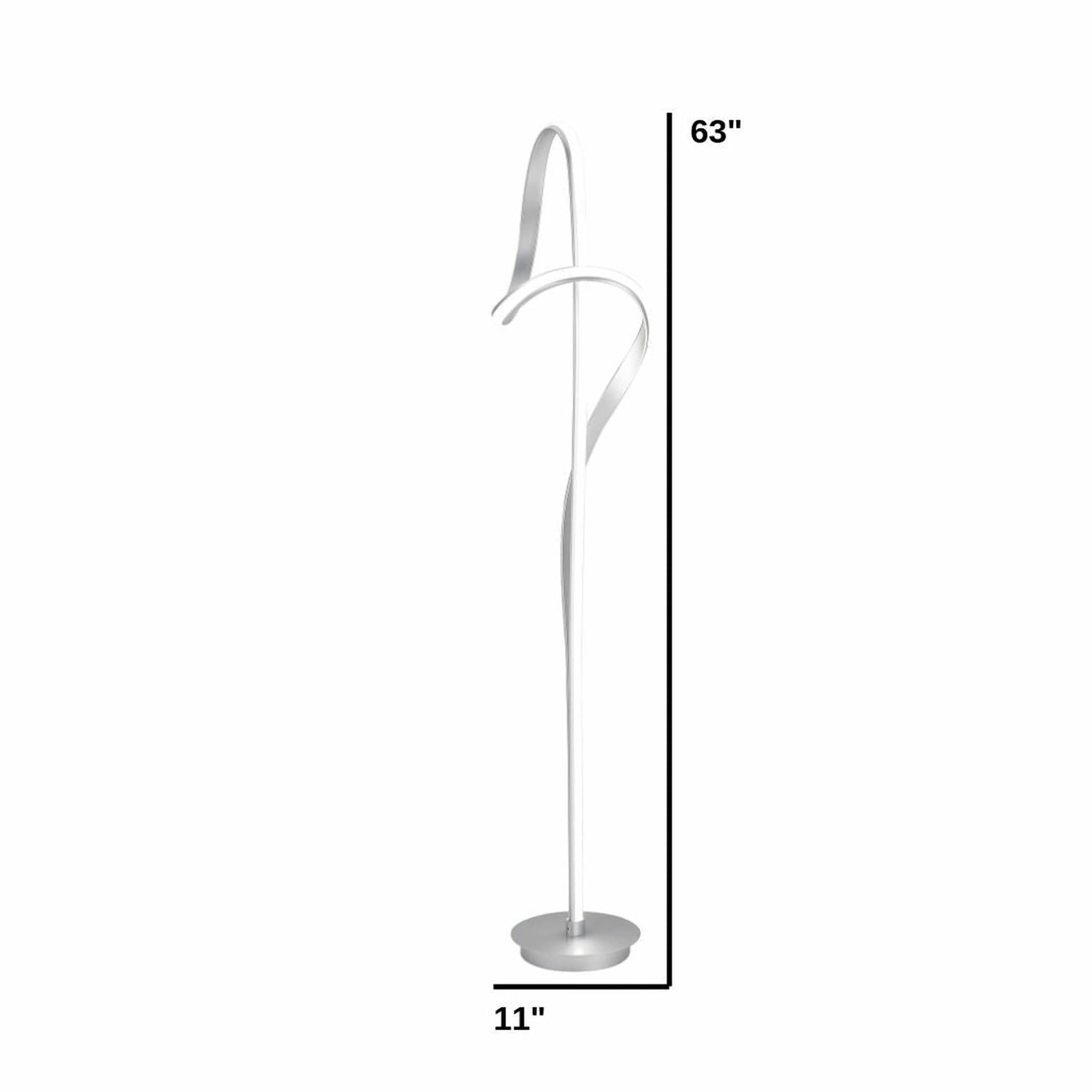 Budapest Led Silver 63" Tall Floor Lamp // Dimmable | Finesse | Home Elegance USA