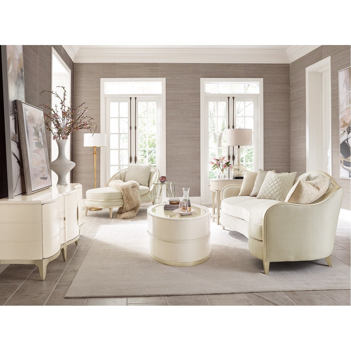 Adela Blush Taupe Upholstery Sofa | Caracole | Home Elegance USA