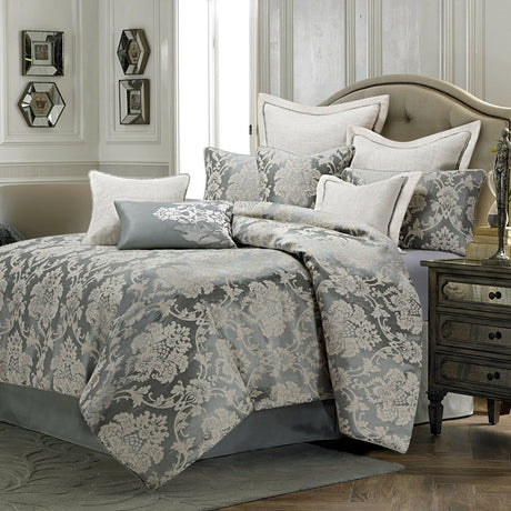 Michael Amini Cambria Comforter Set Mineral - Home Elegance USA
