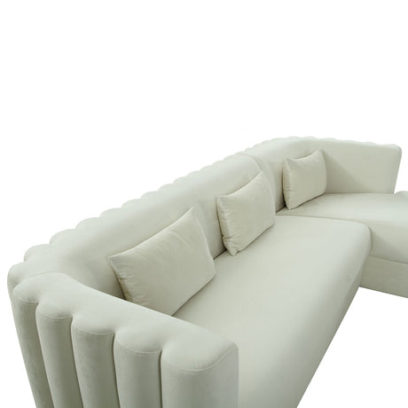 Callie Velvet Right Arm Sectional Sofa | TOV