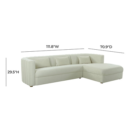 Callie Velvet Right Arm Sectional Sofa | TOV
