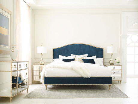 Fontainebleau Three Drawer Nightstand | Caracole Compositions – Mirrored Panels, Carrara White Marble Top