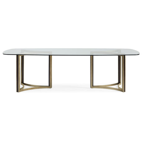 Caracole Remix Double Pedestal Glass Top Dining Table - Home Elegance USA