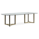 Caracole Remix Double Pedestal Glass Top Dining Table - Home Elegance USA