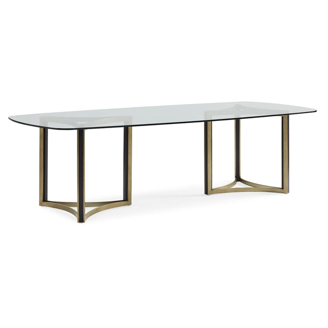 Caracole Remix Double Pedestal Glass Top Dining Table - Home Elegance USA