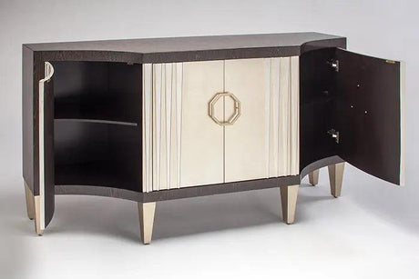 Charcoal Oak / Champagne Old Gold Buffet With Optional Mirror 4504-S | Artmax