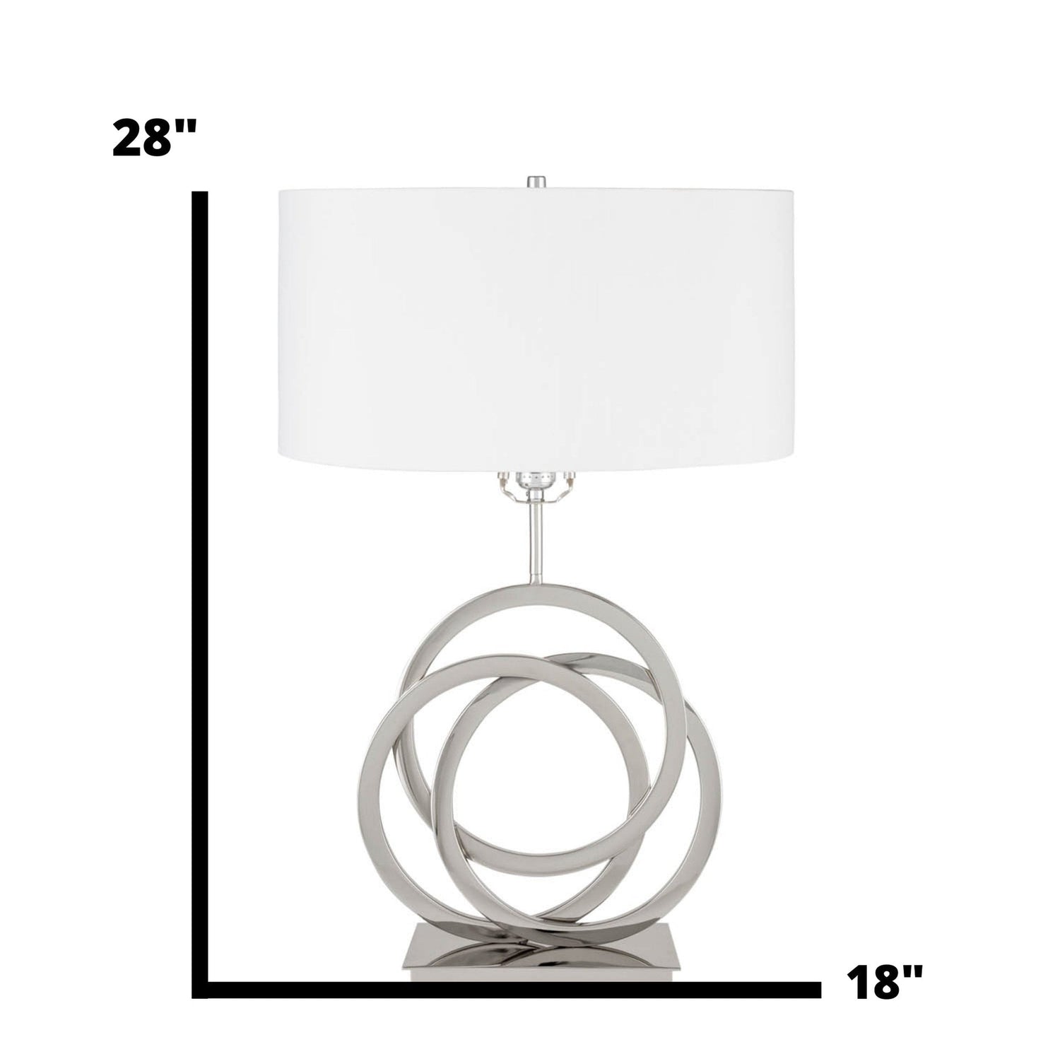 Chrome Circles Table Lamp // 1 Light // USB Charger - Home Elegance USA